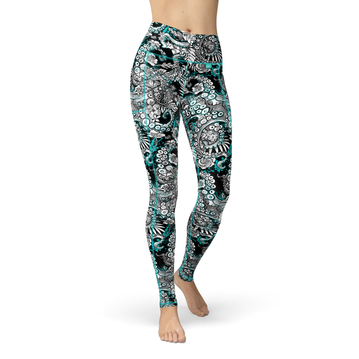 Spacefish Army Electric Blue Octofloral Leggings