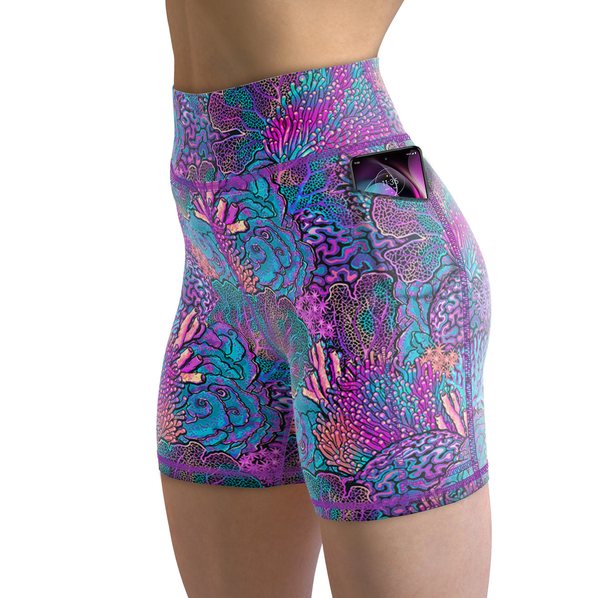 Spacefish Army Coral Kaleidoscope Shorts