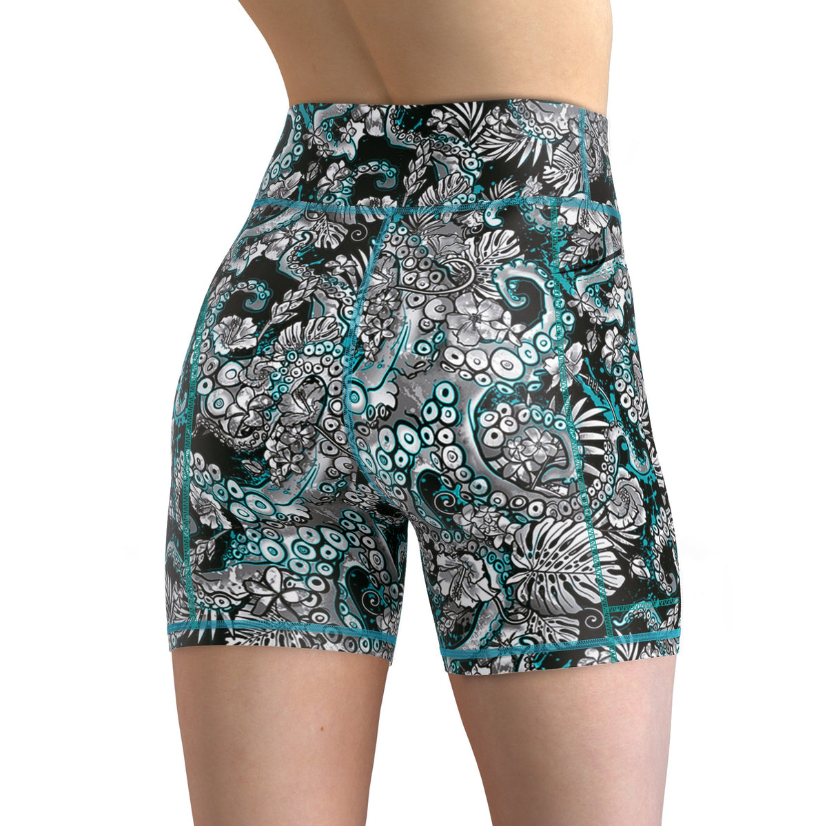 Spacefish Army Electric Blue Octofloral Shorts