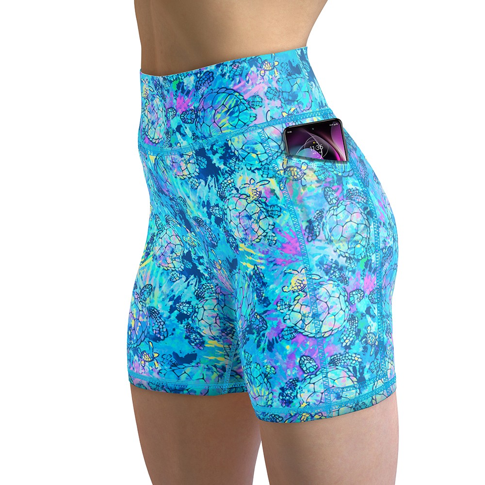 Spacefish Army Turtle Tie Dye Shorts