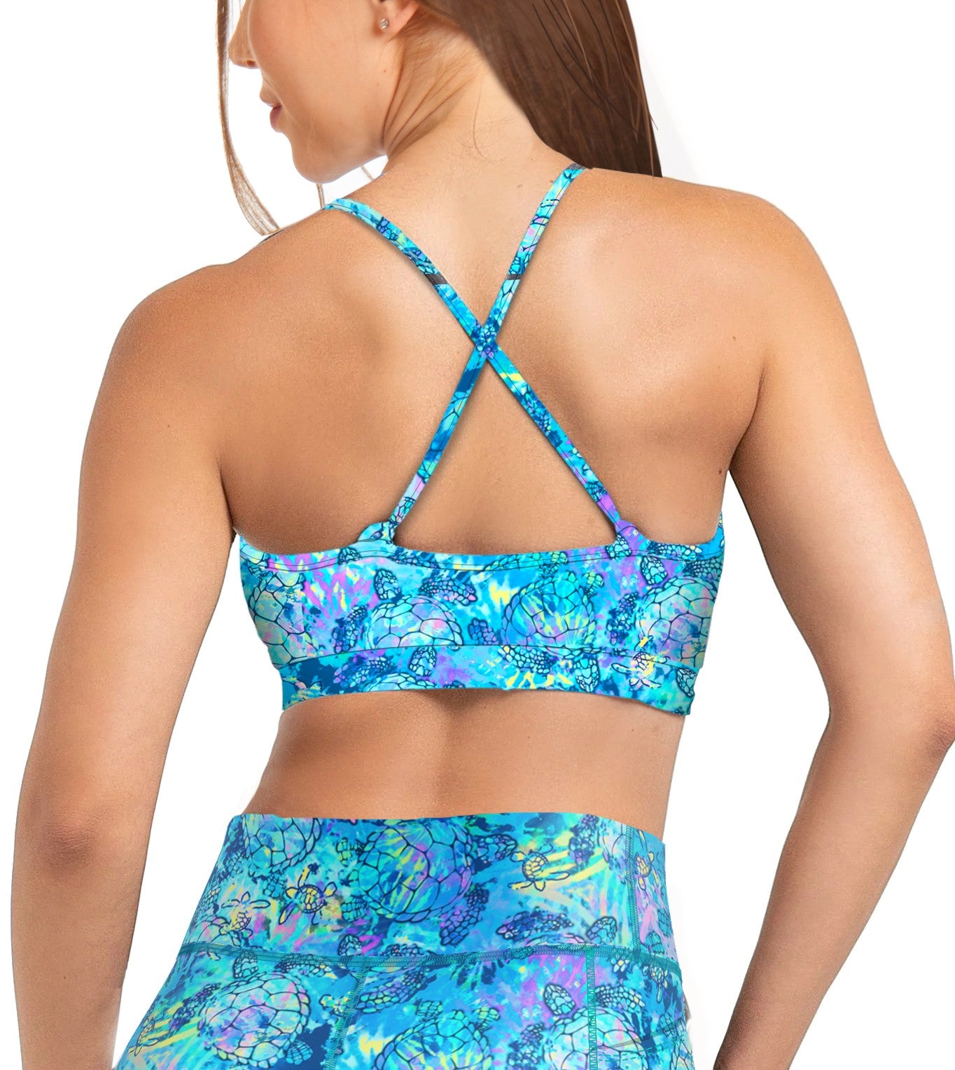 Spacefish Army Turtle Tie Dye Bikini Sports Bra Hybrid