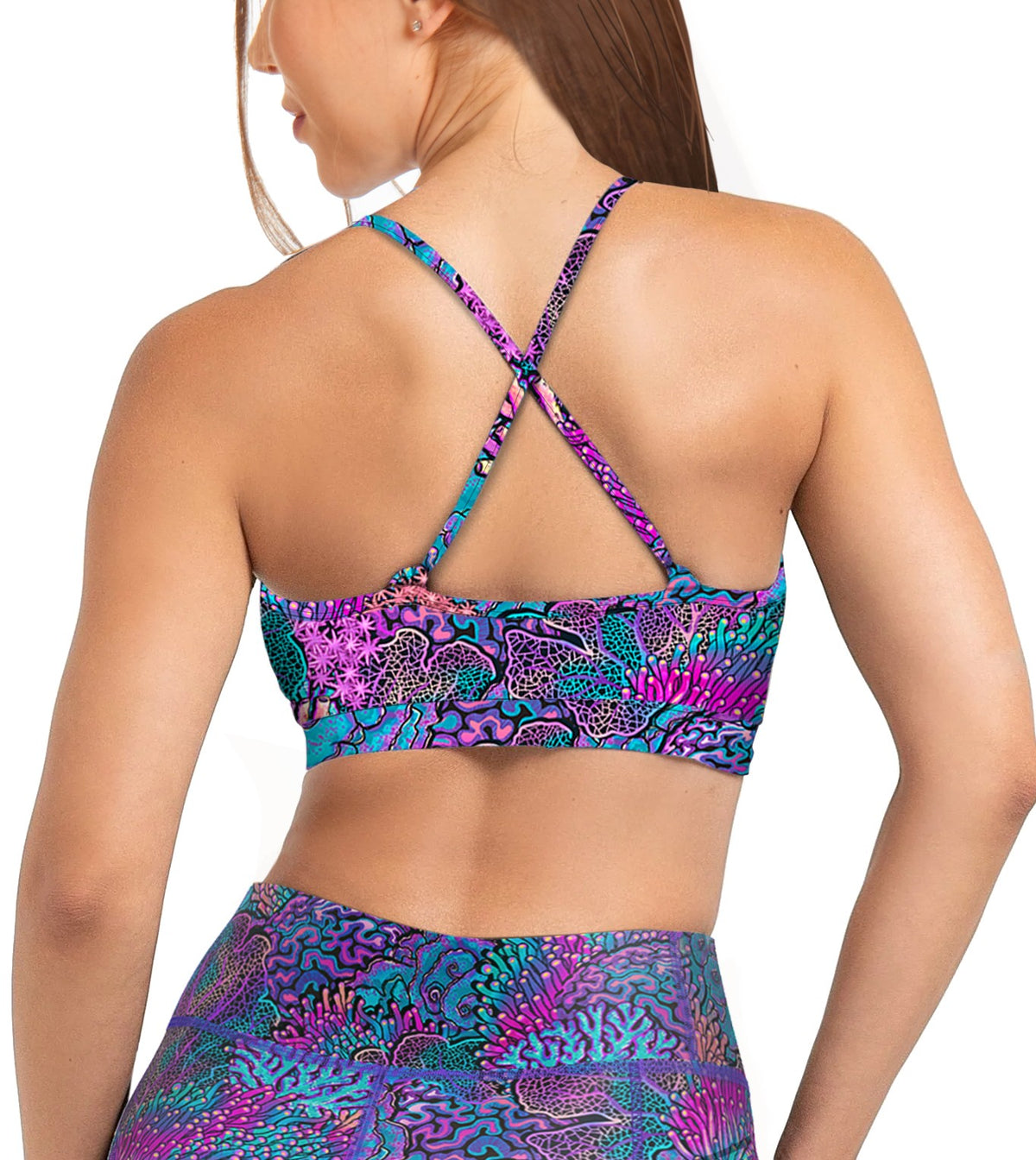 Spacefish Army Coral Kaleidoscope Bikini Sports Bra Hybrid