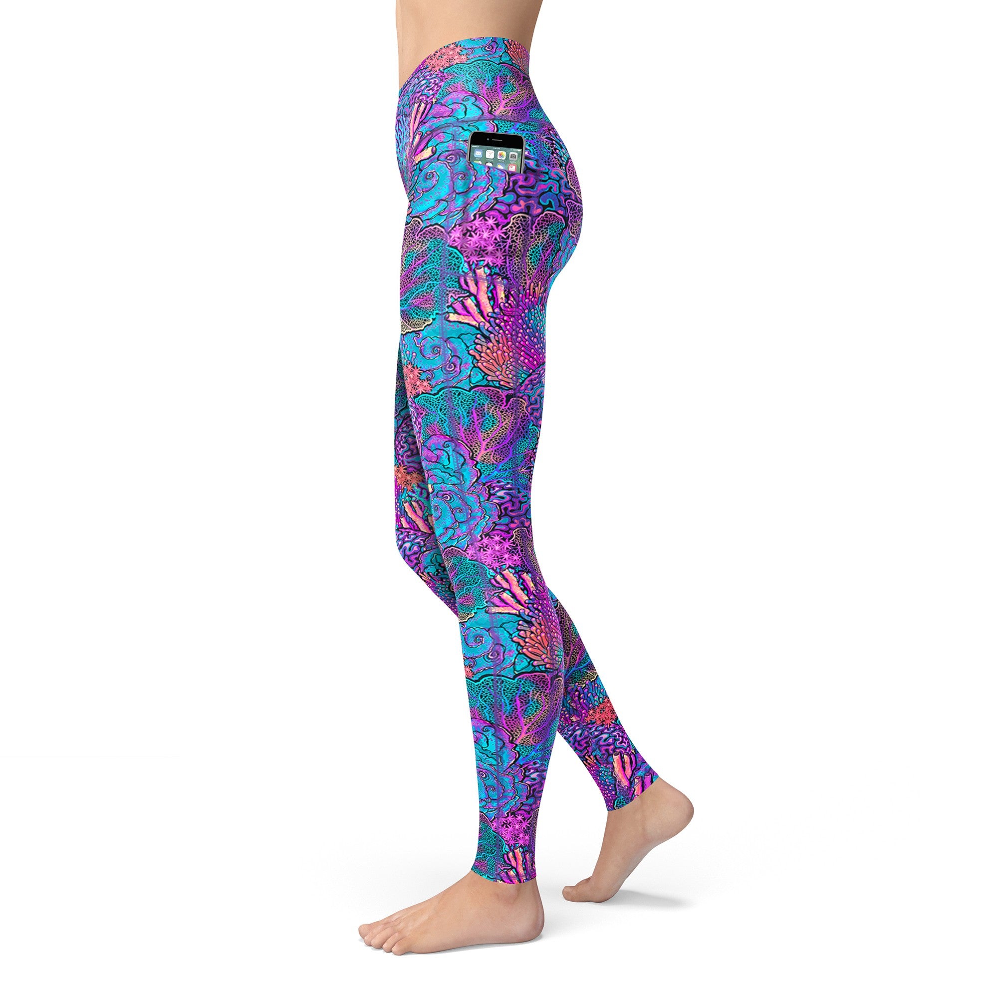 Spacefish Army Coral Kaleidoscope Leggings