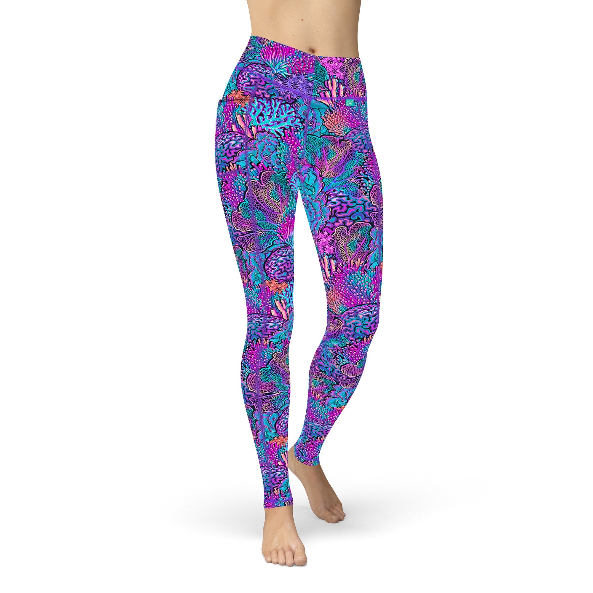 Spacefish Army Coral Kaleidoscope Leggings